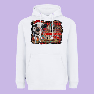 All I Want For Christmas Is A Cow Aztec Heavyweight Hoodie Designed By Ranaportraitstore