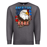 Charcoal Heather American Babe  4th of july Premium Sweatshirt - CowGirlArtShop