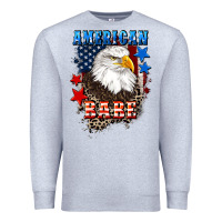Heather Grey American Babe  4th of july Premium Sweatshirt - CowGirlArtShop