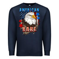 Navy American Babe  4th of july Premium Sweatshirt - CowGirlArtShop