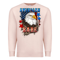Pale Pink American Babe  4th of july Premium Sweatshirt - CowGirlArtShop