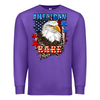 Purple American Babe  4th of july Premium Sweatshirt - CowGirlArtShop