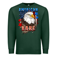Sports Green American Babe  4th of july Premium Sweatshirt - CowGirlArtShop