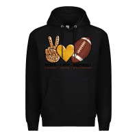Black peace love football Premium Hoodie - AdoDesignShop