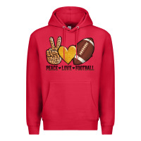 Cardinal peace love football Premium Hoodie - AdoDesignShop
