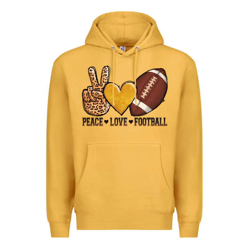 Peace Love Football Premium Hoodie by AdoDesignShop | Teevron