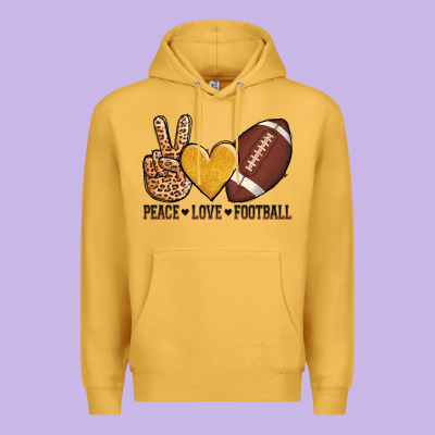 Peace Love Football Premium Hoodie Designed By Adodesignshop