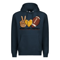 Navy peace love football Premium Hoodie - AdoDesignShop