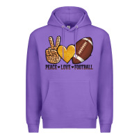 Purple peace love football Premium Hoodie - AdoDesignShop