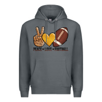 Rock peace love football Premium Hoodie - AdoDesignShop