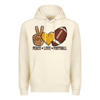 Sandshell peace love football Premium Hoodie - AdoDesignShop