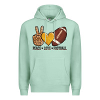 Seafoam peace love football Premium Hoodie - AdoDesignShop