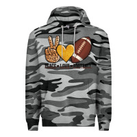 Slate Camo peace love football Premium Hoodie - AdoDesignShop