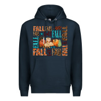 Navy fall fall  amd pumpkins Premium Hoodie - AdoDesignShop