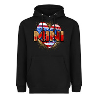 Black American mini heart Heavyweight Hoodie - Zillion Design Studio