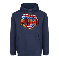 Navy American mini heart Heavyweight Hoodie - Zillion Design Studio