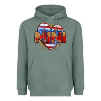 Sage American mini heart Heavyweight Hoodie - Zillion Design Studio