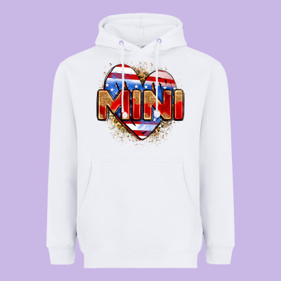American Mini Heart Heavyweight Hoodie Designed By Zillion Design Studio