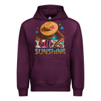 Mauve Wine Hello sunshine Urban Hoodie - NancyCooperArtShop