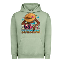 Pigment Oil Green Hello sunshine Urban Hoodie - NancyCooperArtShop