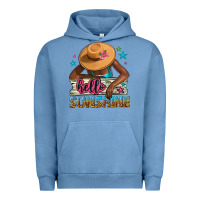 Pigment Pebble Blue Hello sunshine Urban Hoodie - NancyCooperArtShop