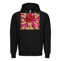 Black valentines day teddy bear tumbler Zipper Hoodie - RanaPortraitStore