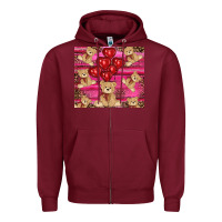 Burgundy valentines day teddy bear tumbler Zipper Hoodie - RanaPortraitStore