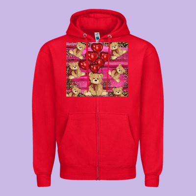 Zipper Hoodie valentines day teddy bear tumbler