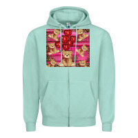 Seafoam valentines day teddy bear tumbler Zipper Hoodie - RanaPortraitStore