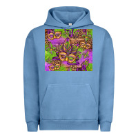 Pigment Pebble Blue mardi gras carnival masks and fleur de lis Urban Hoodie - Jasminsmagicworld