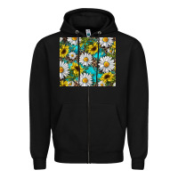 Black western daisy and sunflower Zipper Hoodie - RanaPortraitStore
