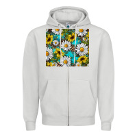 Dove Grey western daisy and sunflower Zipper Hoodie - RanaPortraitStore