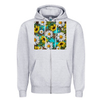 Heather Grey western daisy and sunflower Zipper Hoodie - RanaPortraitStore