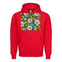 Red western daisy and sunflower Zipper Hoodie - RanaPortraitStore