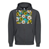 Smoke western daisy and sunflower Zipper Hoodie - RanaPortraitStore