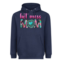 Navy hot mess mom Heavyweight Hoodie - texasbilliewilder