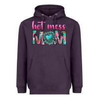 Plum hot mess mom Heavyweight Hoodie - texasbilliewilder