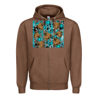 Chestnut western aztec highland cow Zipper Hoodie - RanaPortraitStore