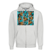 Dove Grey western aztec highland cow Zipper Hoodie - RanaPortraitStore