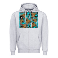 Heather Grey western aztec highland cow Zipper Hoodie - RanaPortraitStore