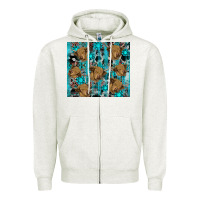 Oatmeal Heather western aztec highland cow Zipper Hoodie - RanaPortraitStore