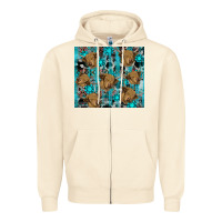 Sandshell western aztec highland cow Zipper Hoodie - RanaPortraitStore