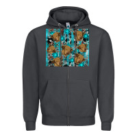 Smoke western aztec highland cow Zipper Hoodie - RanaPortraitStore