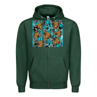Sports Green western aztec highland cow Zipper Hoodie - RanaPortraitStore