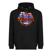 Black American mama heart Heavyweight Hoodie - Zillion Design Studio