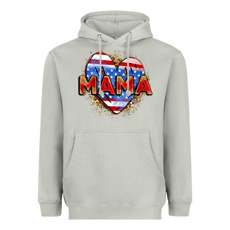 American Mama Heart Heavyweight Hoodie by Zillion Design Studio | Teevron
