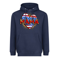 Navy American mama heart Heavyweight Hoodie - Zillion Design Studio