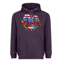 Plum American mama heart Heavyweight Hoodie - Zillion Design Studio