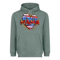 Sage American mama heart Heavyweight Hoodie - Zillion Design Studio