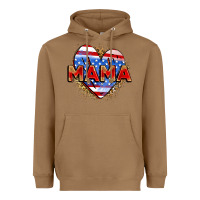 Toasted Coconut American mama heart Heavyweight Hoodie - Zillion Design Studio